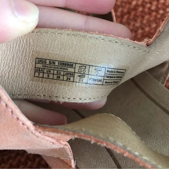 UGG Braelynn Leather Platform Sandals Size 7 - Picture 14 of 14